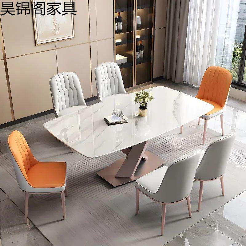 式餐岩板极简桌椅组合现代约轻奢餐桌小户5rEP42Gs型家用长意方形