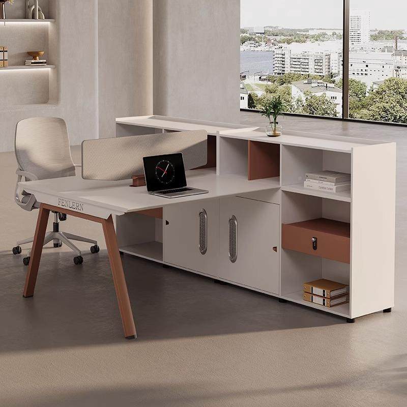 职员财务桌高柜办公桌椅39470组桌合员工位卡座双人四六侧人位电