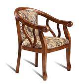 实布躺围椅休中闲木椅沙UMK发椅酒店椅三件套茶几式 实木圈椅