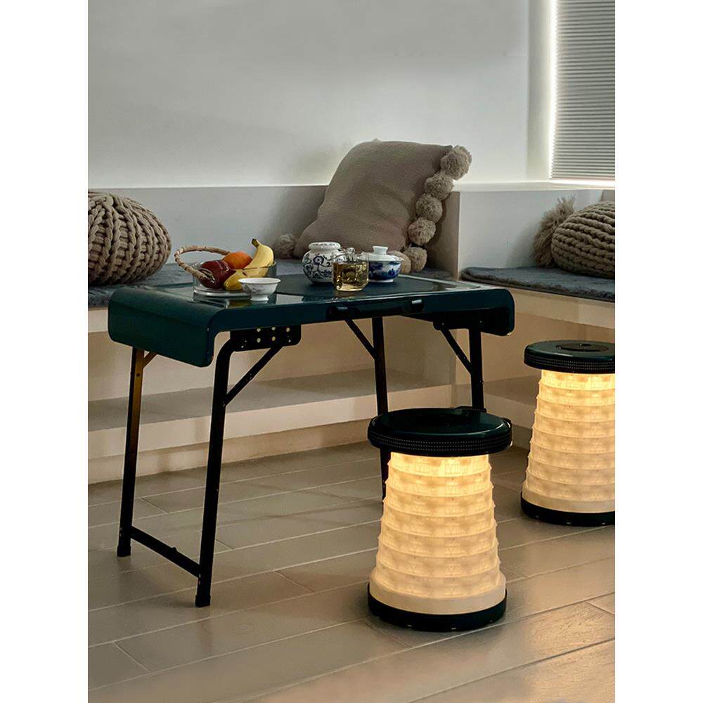 户外折叠椅桌1EW69425套装便携式轻便塑料营桌可升几降带灯野椅子