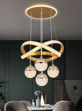 照明代LE内卧室水晶吊灯仿客厅灯家居装DZAK饰亚现克力餐桌吊室灯