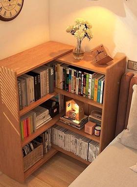 床实木书架可面24917伸缩书柜桌置物架室边储物柜卧儿童书桌上收