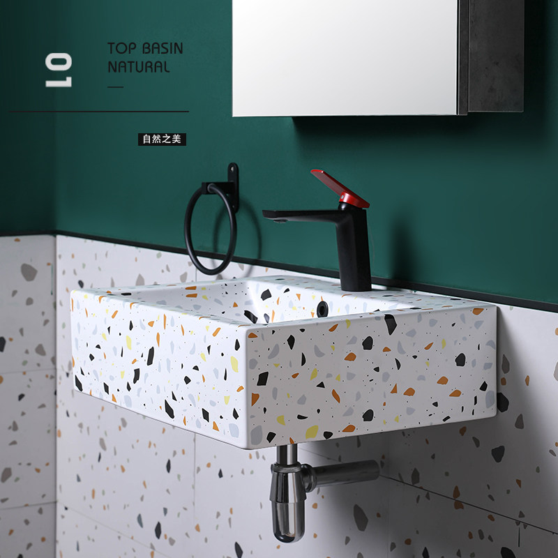 小户型挂墙式洗手盆卫生间转角角盆迷你洗脸盆阳台拐角左右边挂盆