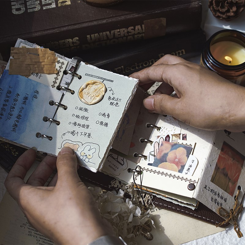 墨下【M5迷你活页本】高颜值手帐本日记本吧唧展示手账本笔记本子