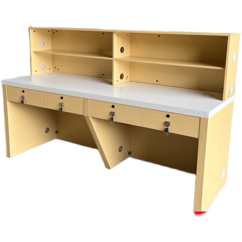 新款手机维修台工作台木制店铺柜台接待桌收银台吧台桌子前台定制