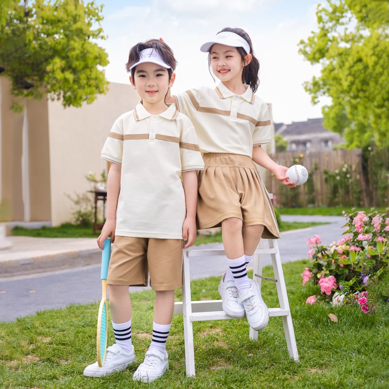 学院风班服小学生夏季套装幼儿园园服夏装儿童运动校服毕业照服装