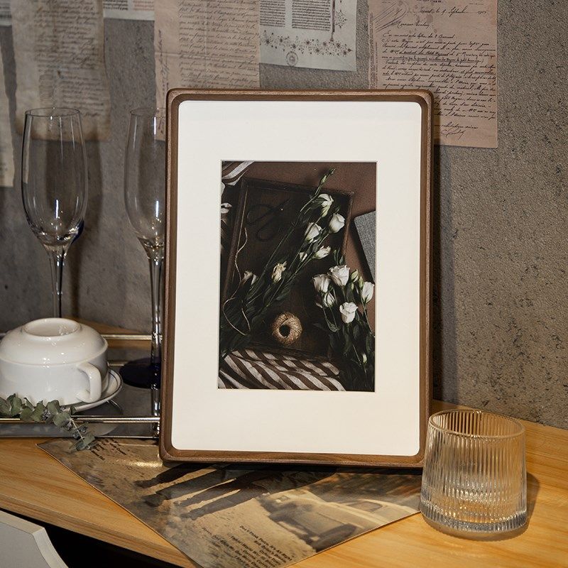 实木相框摆台高级感6寸10寸a4摆件榫卯框架定制洗照T片diy画框装