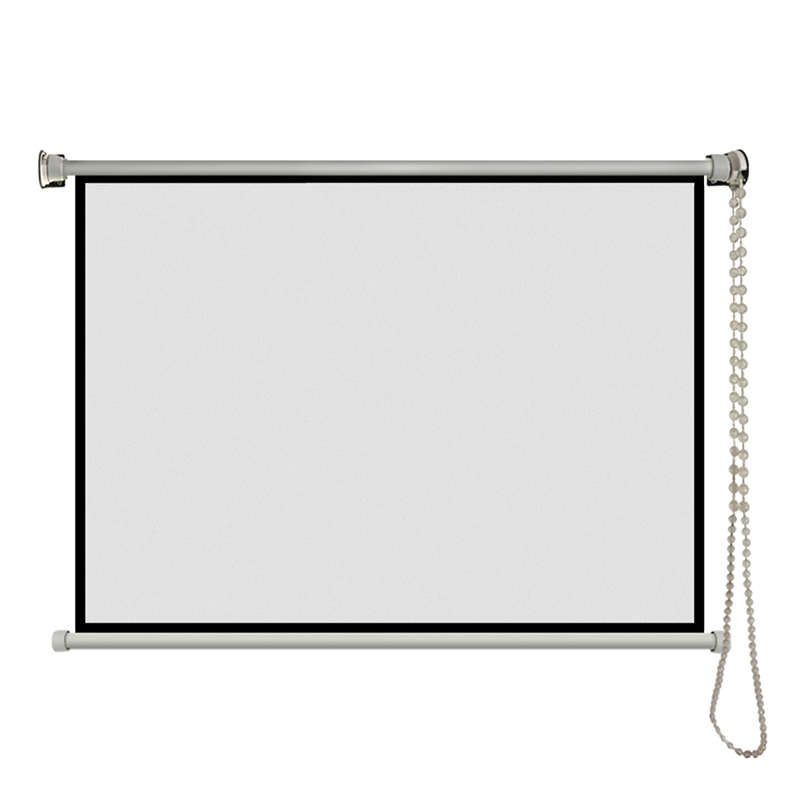 订做窗帘式手拉幕布60/150寸手动卷帘式壁挂投影幕家用办公幕布