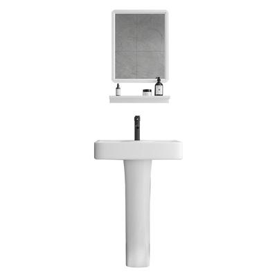 立柱盆洗脸盆一体式陶瓷三角洗手盆小户型落地式迷你转角扇形阳台