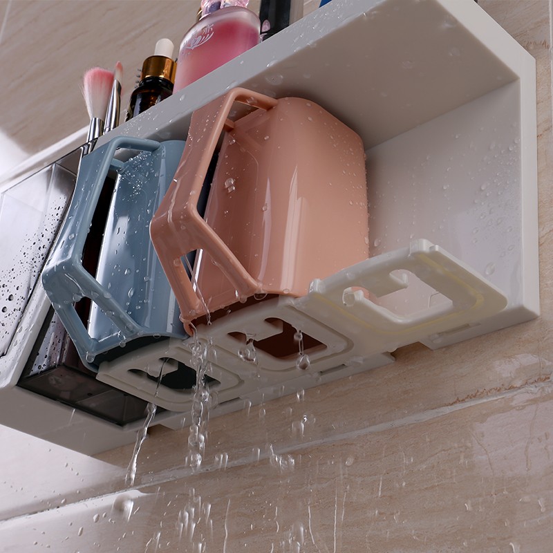 吸壁式牙刷架壁挂卫生间牙刷置物架吸盘漱口杯套装刷X牙杯子置物