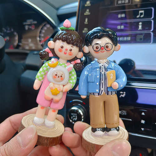 摆件毕业真人石泥塑礼物q软陶情侣黏土塑生日版人偶定制粘土结婚