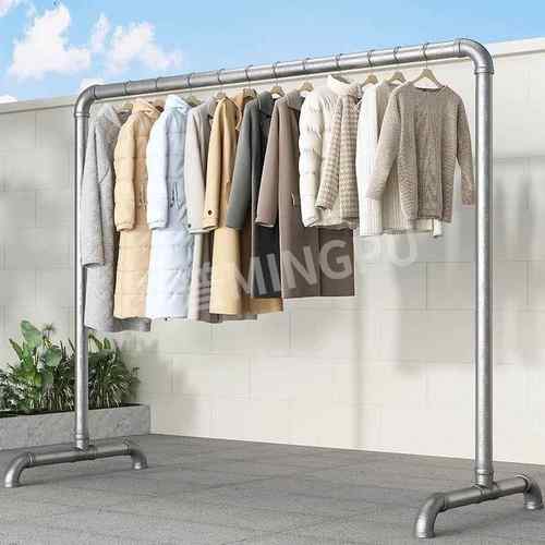 室外晾衣架落地防风加厚镀锌管户外晾晒家用阳台卧室挂衣简易安装