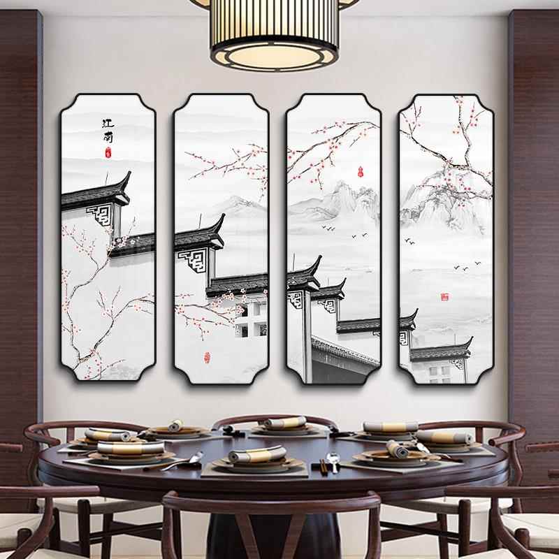 江南水乡挂画饭店装饰画餐馆包间过道墙面装饰壁画徽派马头背景墙图片
