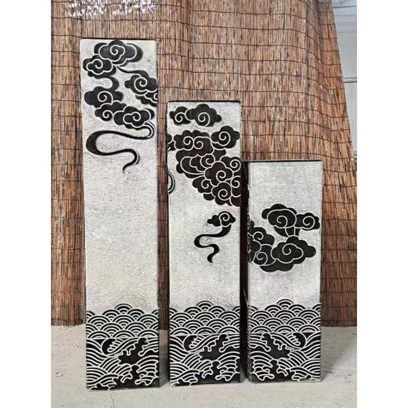 拴马桩石雕仿古天然青石祥云柱室内拴马石展示柱庭院门口装饰摆件