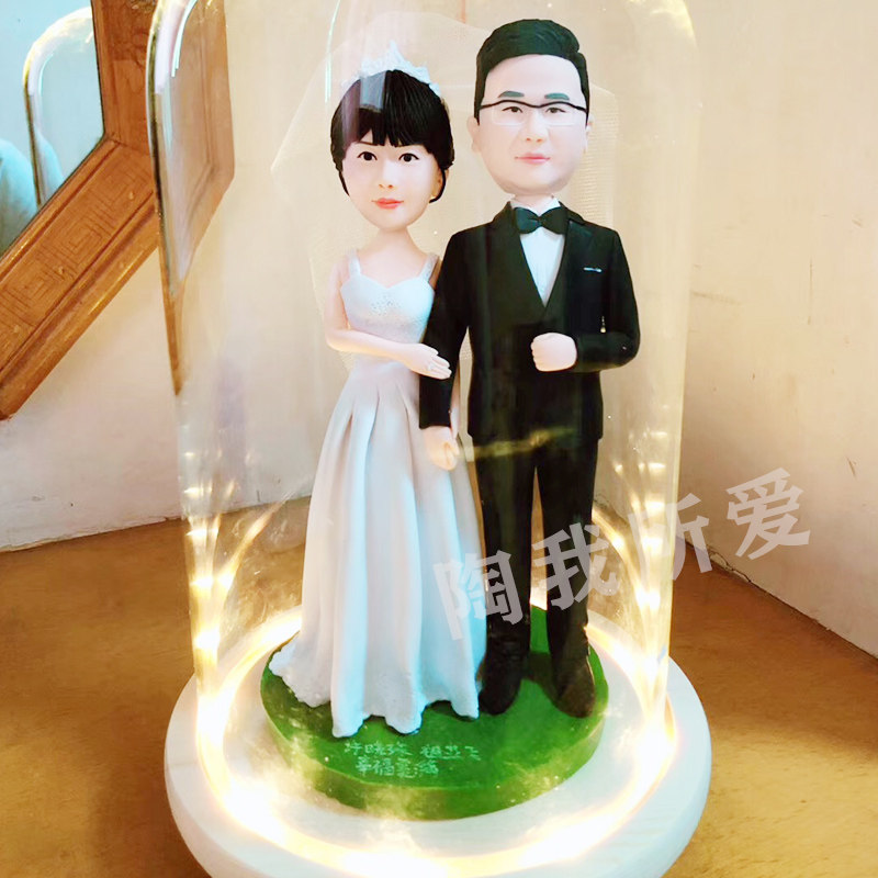 软陶人偶定制f捏泥人真人公仔蜡像玩偶泥塑像照片diy生日结婚礼物