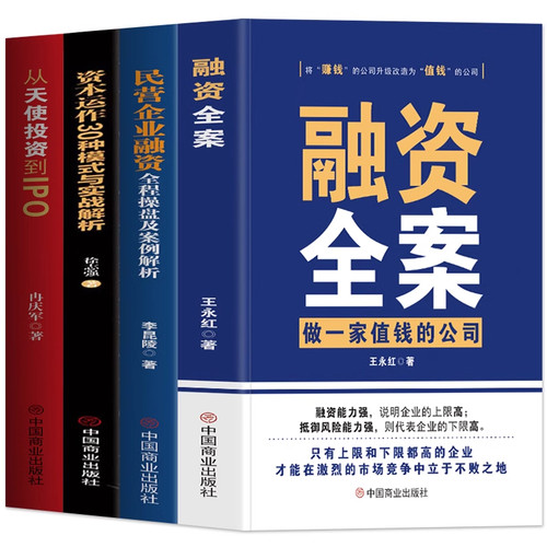 正版 全4册 融资全案+民营企业融资全程操盘及案例解析+资本运作30种模式与实战解析+从天使投资到IPO 民营经济学商业模式新生代书
