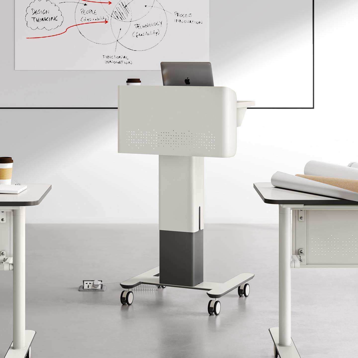 电动升降可移动演讲台讲台桌站立式办公教师讲台带轮子学校发言台,3C数码配件,USB灯,淘宝优惠券,粉丝福利购,淘宝优惠卷