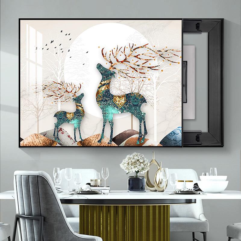 电表箱装饰画电闸盒强弱电箱空开箱挂画现代简约免打孔遮挡墙壁画