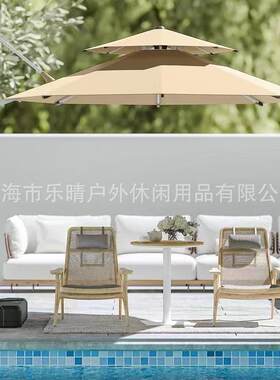 户外遮阳伞铝合金休闲伞庭院伞别墅露台豪华罗马伞庭院乘凉伞厂家