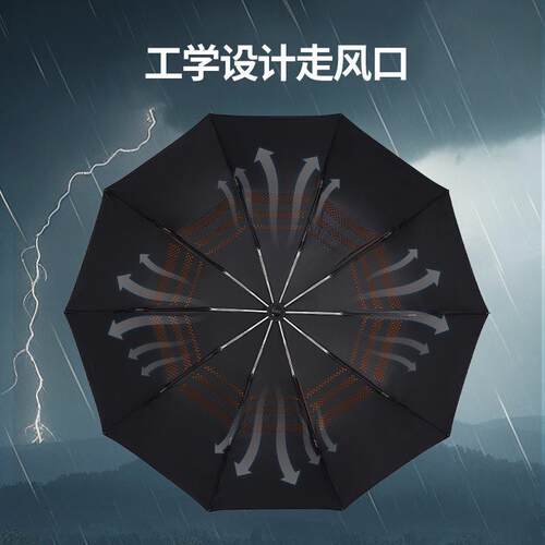 H^511双层全自动雨伞折叠男士大号加大加厚加固晴雨两用遮阳防晒