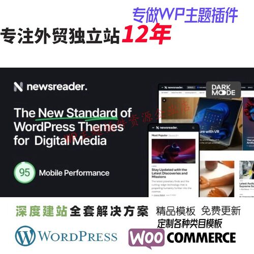 Newsreader -数字媒体革命性新闻阅读器 WordPress 主题网站模板