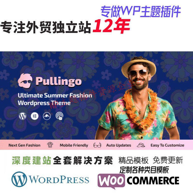 Pullingo-WordPress主题外贸沙滩装内衣街头服饰女装睡衣网站模板
