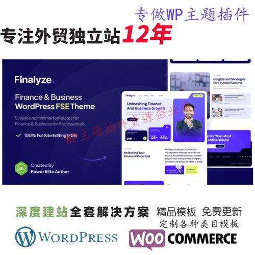 Finalyze–财务和商业全站编辑WordPress 主题咨询会计网站模板