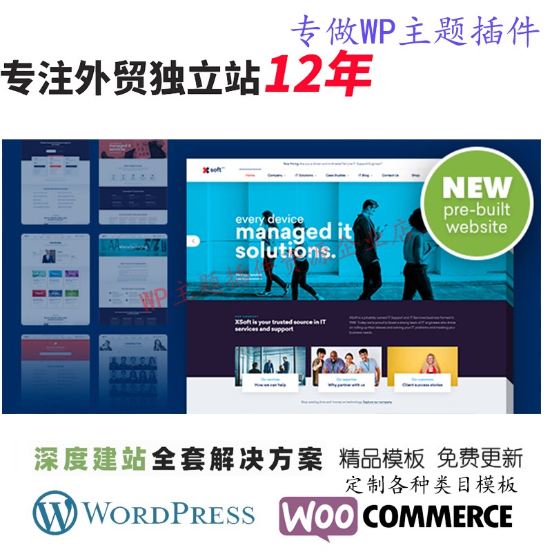 Nanosoft -IT 解决方案和服务公司企业展示WordPress主题网站模板