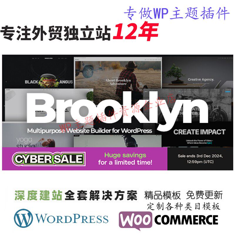 Brooklyn-创意多用途响应式WordPress主题公司婚礼咨网站模板