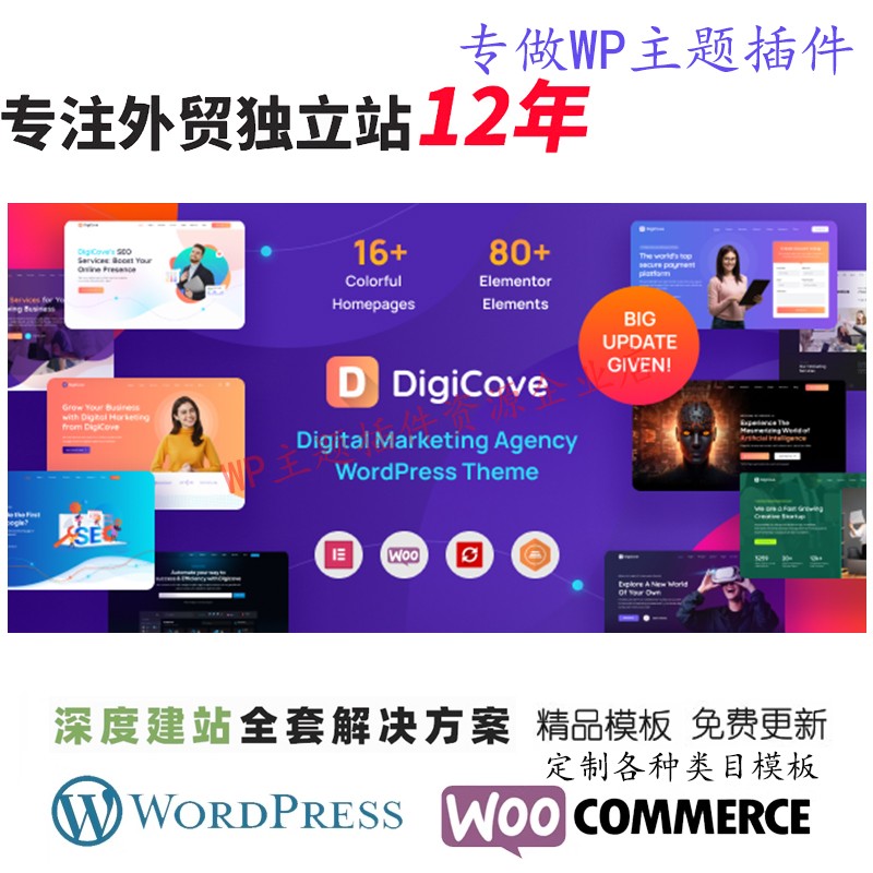 Digicove-数字营销机构WordPress主题营销机构网络工作室网站模板