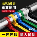 可松式 可拆卸彩色塑料园艺扎线带重复使用卡扣 活扣尼龙扎带可退式