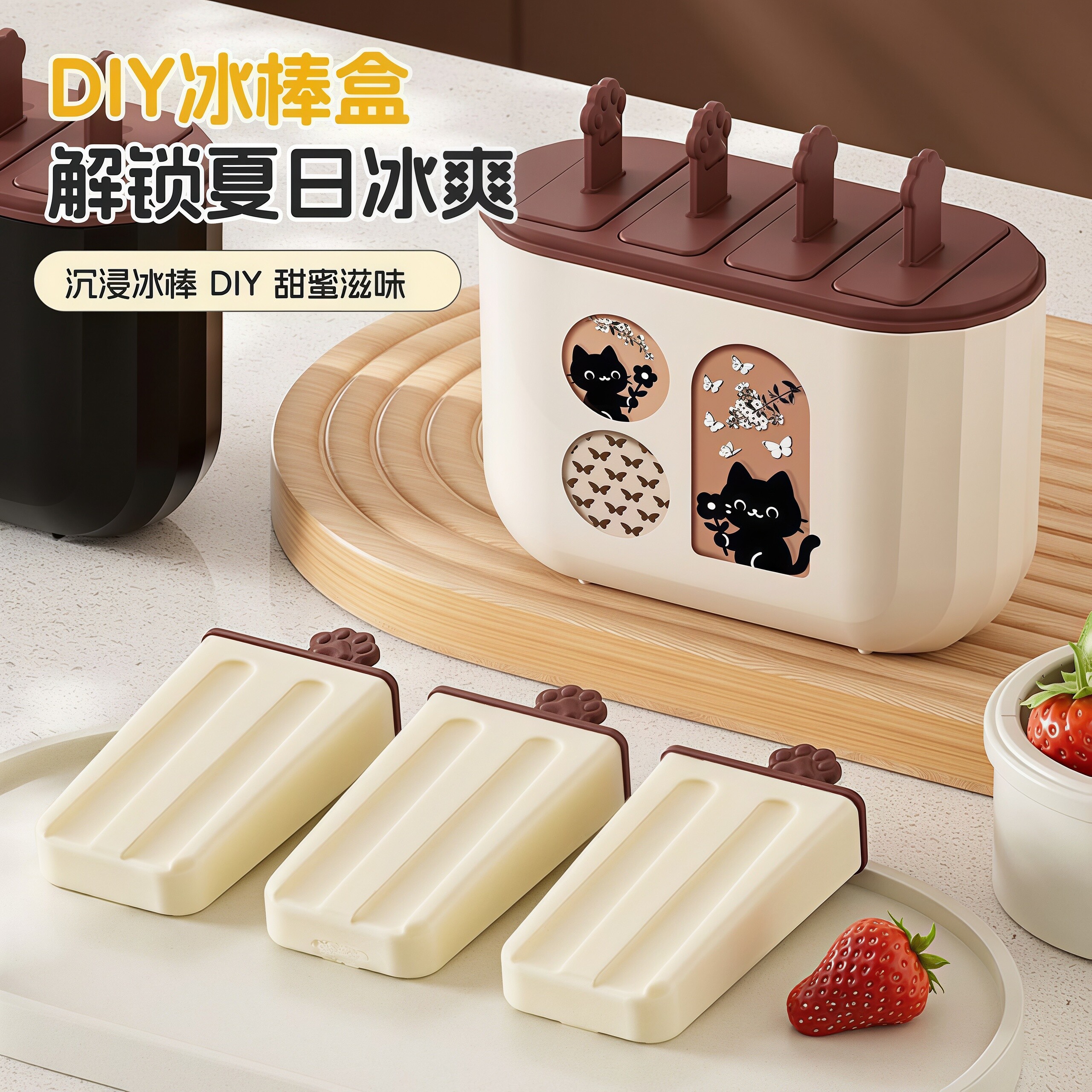 冰棍雪糕模具家用夏日可爱冰格盒
