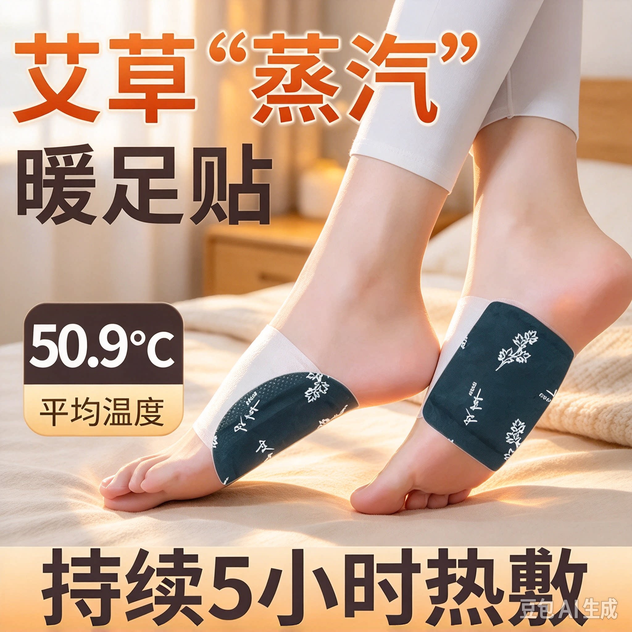 艾草自发热暖足贴体寒足底怕冷脚