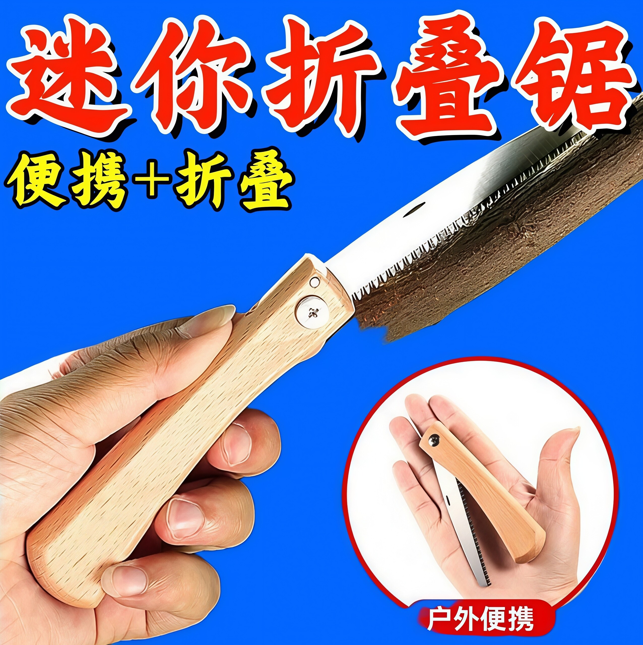 可折叠小锯子家用小型手锯手持手拉锯木工锯神器便携锯子袖珍