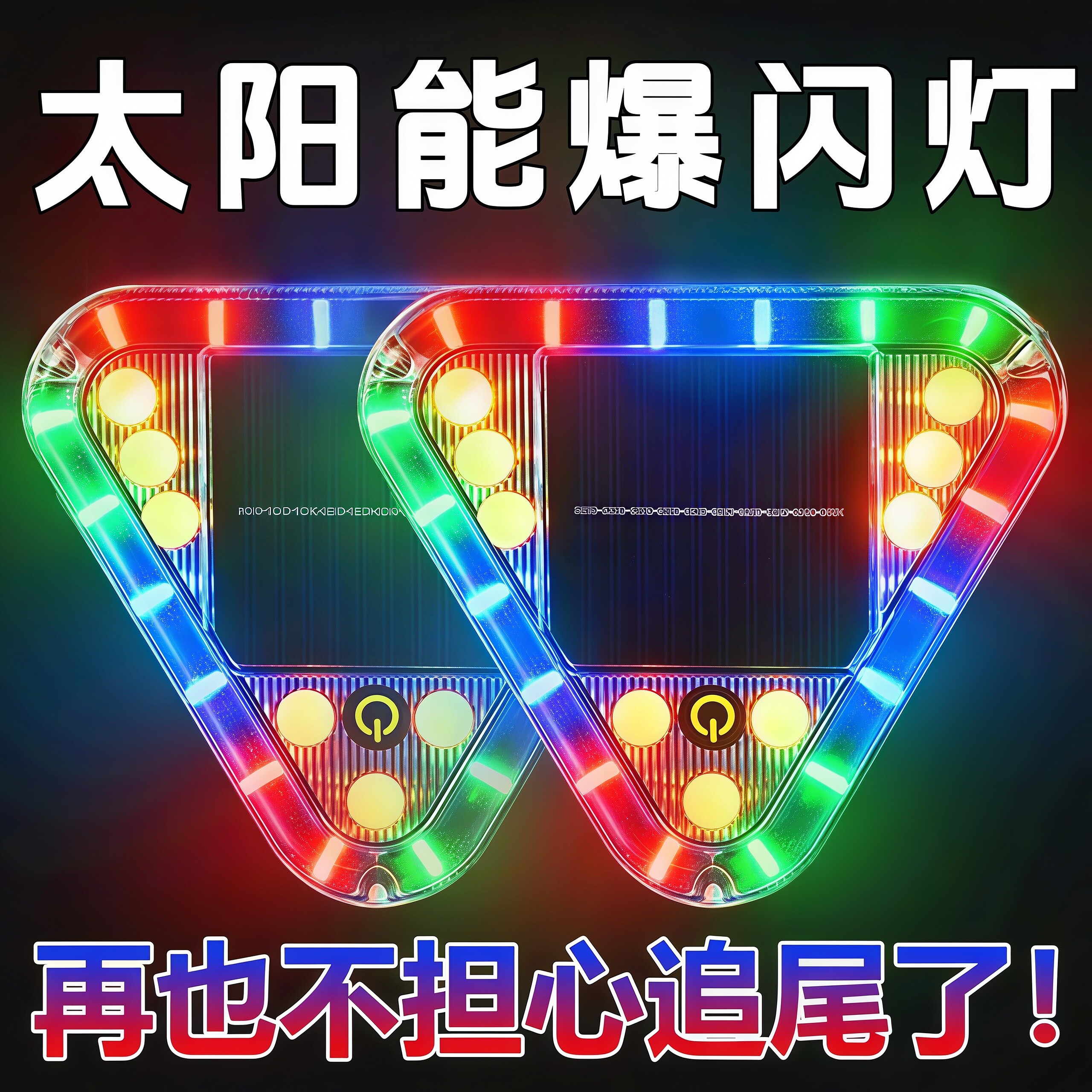 太阳能爆闪灯飞机灯尾灯警示汽车后杠防追尾呼吸灯巡航彩灯电动车