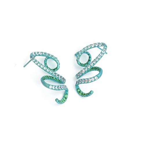 即兴涂鸦·钛金耳环天然白尖晶石榴石高级oversize个性男女同款