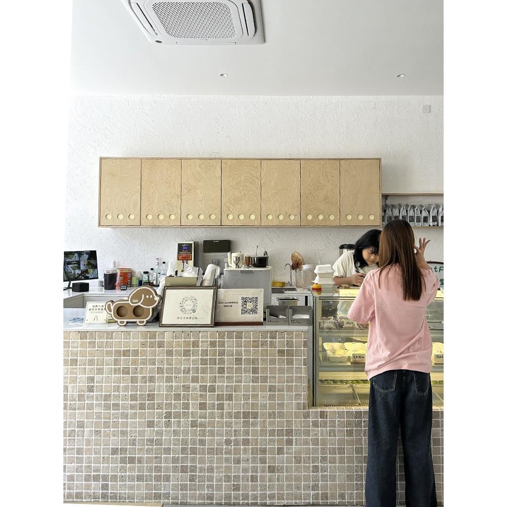 咖啡店海洋板墙上柜子商用餐厅壁柜奶茶店创意储物柜吊柜收纳柜子