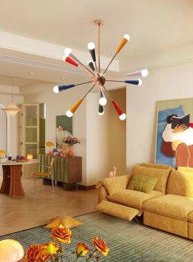 意大利Sputnik彩色烟花分子灯设计师孟菲斯儿童客厅卧室楼梯吊灯