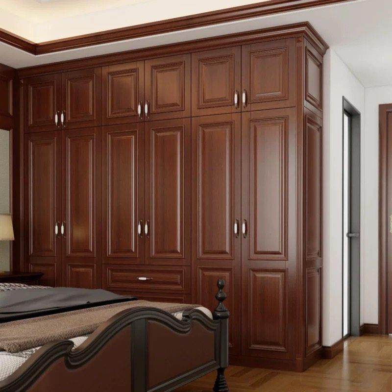 全屋定制实木衣柜原木烤漆衣柜门高端别墅整体柜子定制全实木衣橱