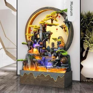 水景装 圆形流水墙入口水幕墙假山喷泉瀑布景观景观背景装 饰落地式