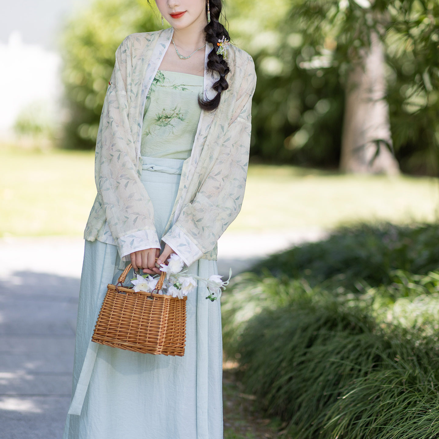 折枝新中式天丝飞机袖宋制汉服