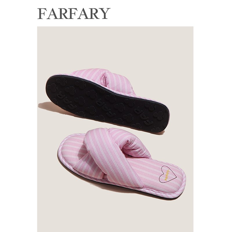 春秋日式家居拖鞋女室内纯棉软底厚底静音木地板无声冬季家用棉拖