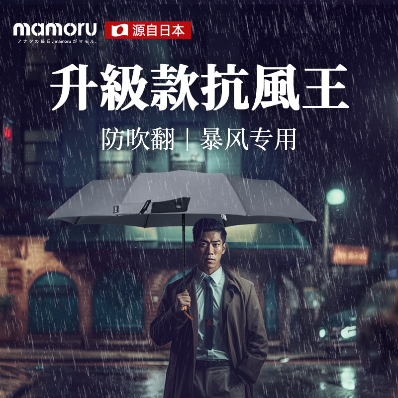 实木手柄雨伞全自动开收抗风王伞拒水伞面超大双人折叠晴雨两用雨
