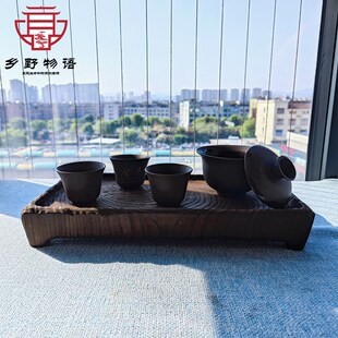 香樟茶盘茶托天然实木简约现代方形功夫茶具家用办公小茶台干泡台