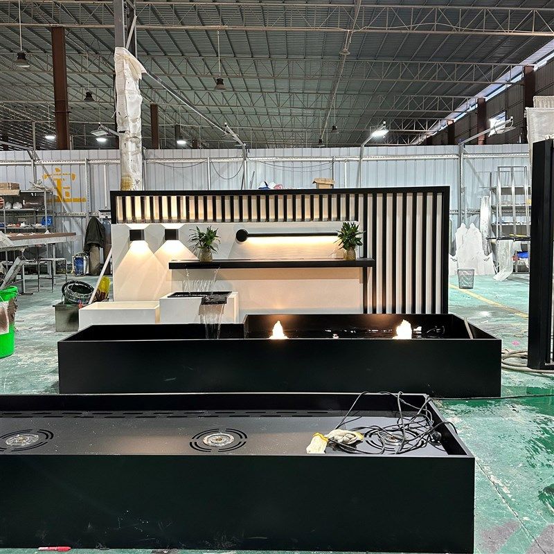 现代简约不锈钢流水影壁墙别墅园林庭院入户迎门屏风景观墙定制,基础建材,屏风,淘宝优惠券,粉丝福利购,淘宝优惠卷