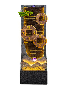 落地水幕墙流水摆件喷泉循环水景观公司大厅办公室装饰品开业礼物