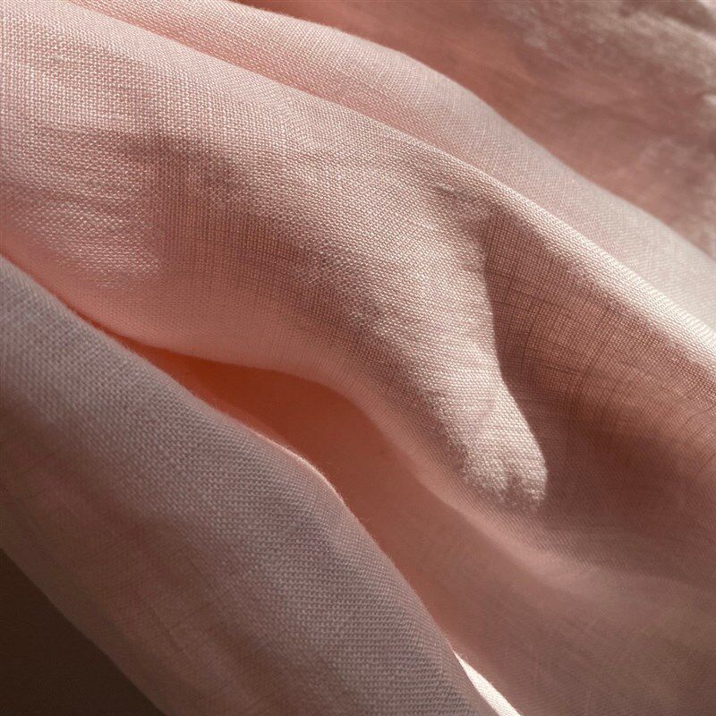 温柔等你 纯亚麻暖色层次搭配柔美浅粉浪漫围巾 实用知性柔软披肩