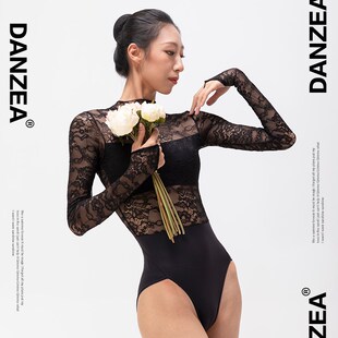 东之杰芭蕾练功服成人舞蹈服女黑色形体服连身操服芭蕾体服连身服