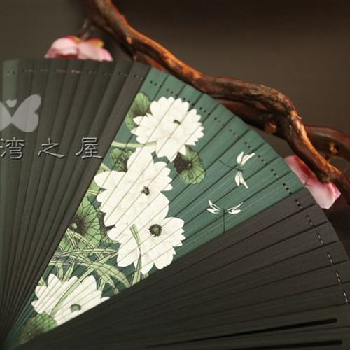 月亮扇5寸女式扇中国风折扇全竹扇礼品扇夏季随身携带小扇