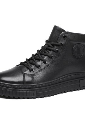 马丁靴男高帮英伦冬季加绒保暖工装靴男士靴子中帮短皮靴9915